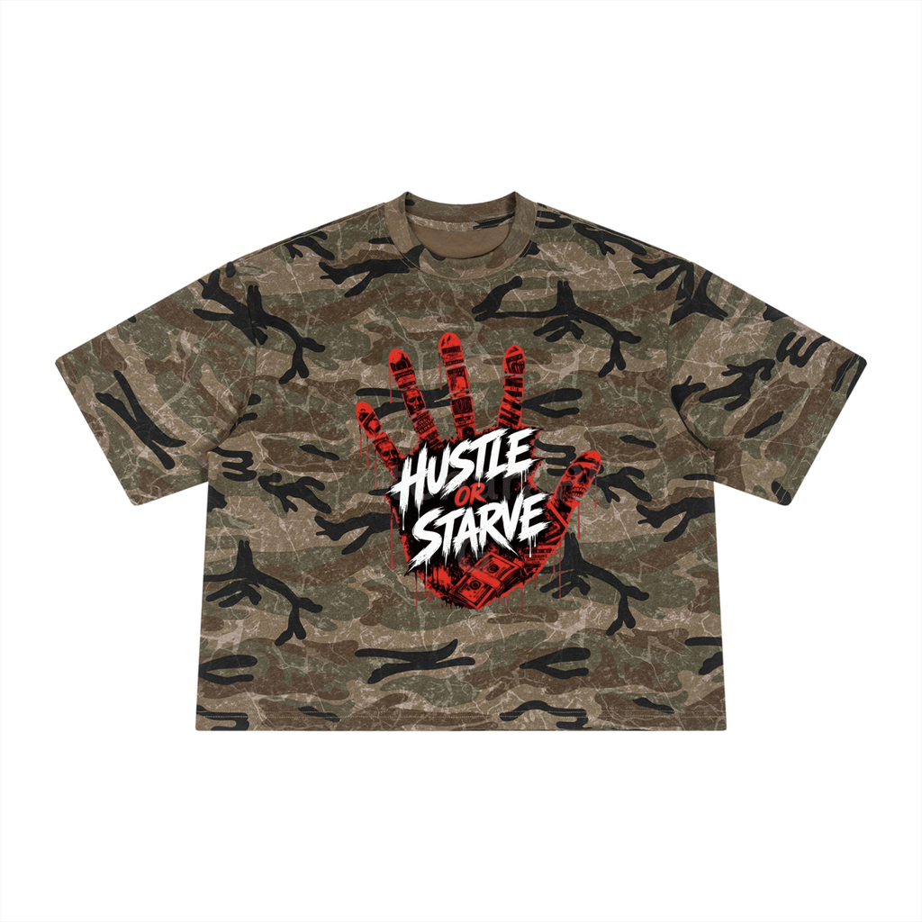 Unisex Boxy Camo Print T-Shirt