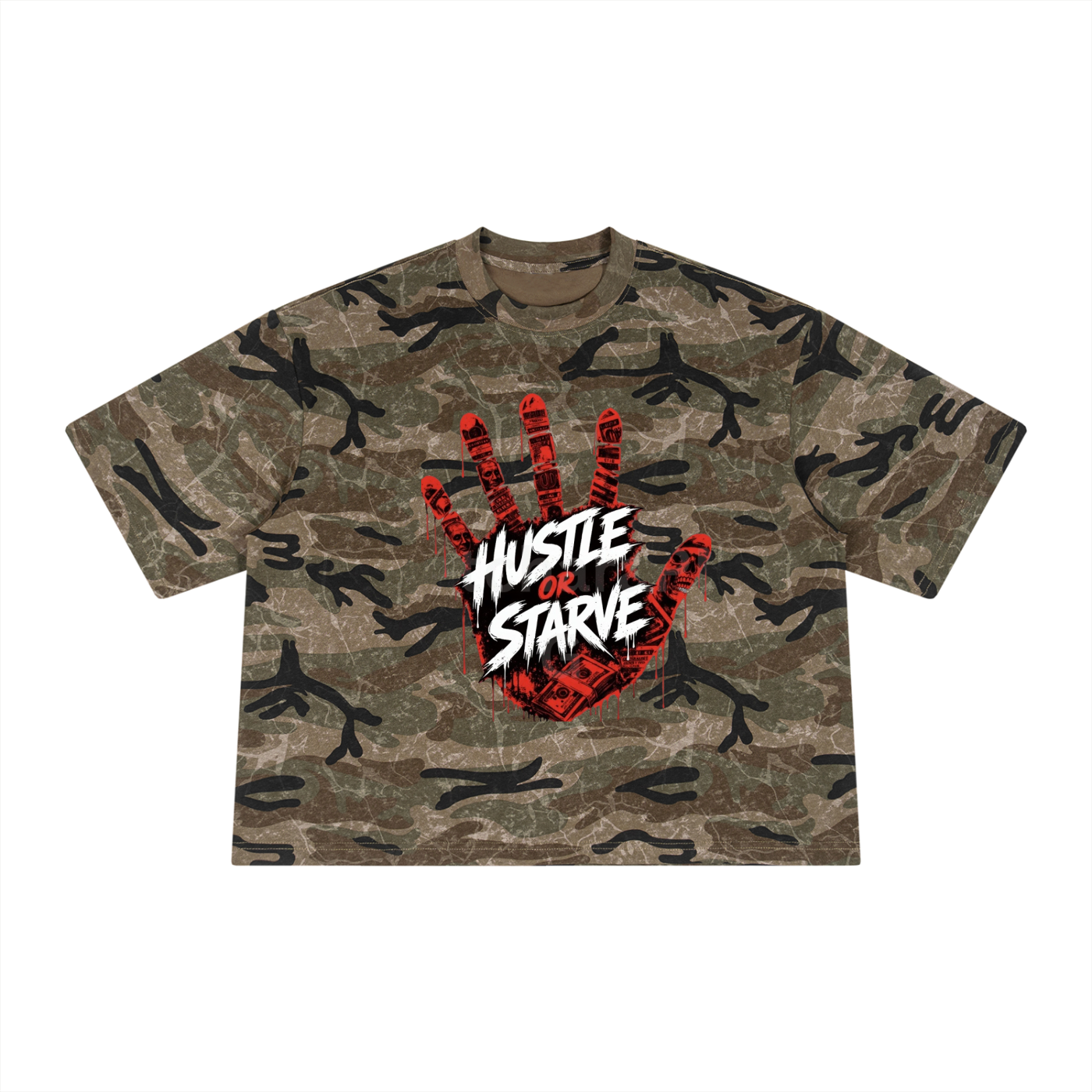 Unisex Boxy Camo Print T-Shirt