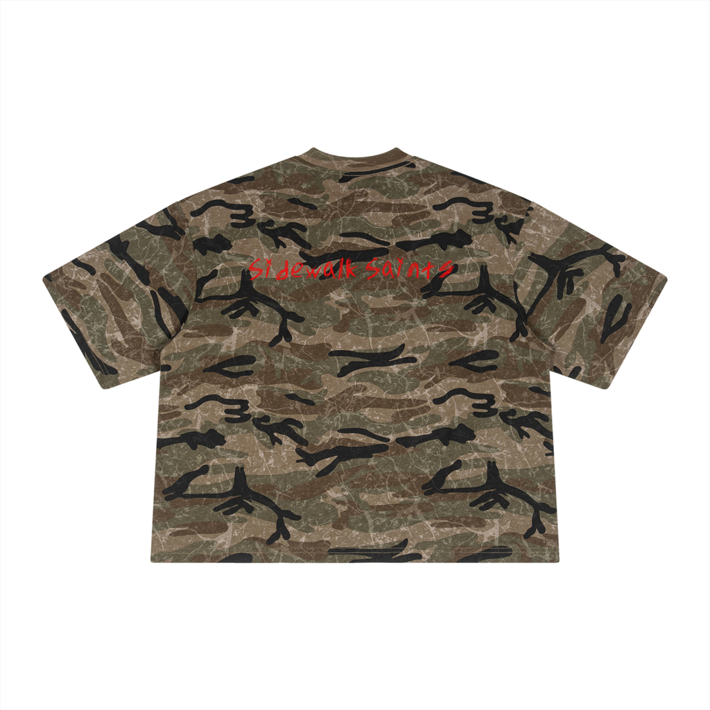 Unisex Boxy Camo Print T-Shirt