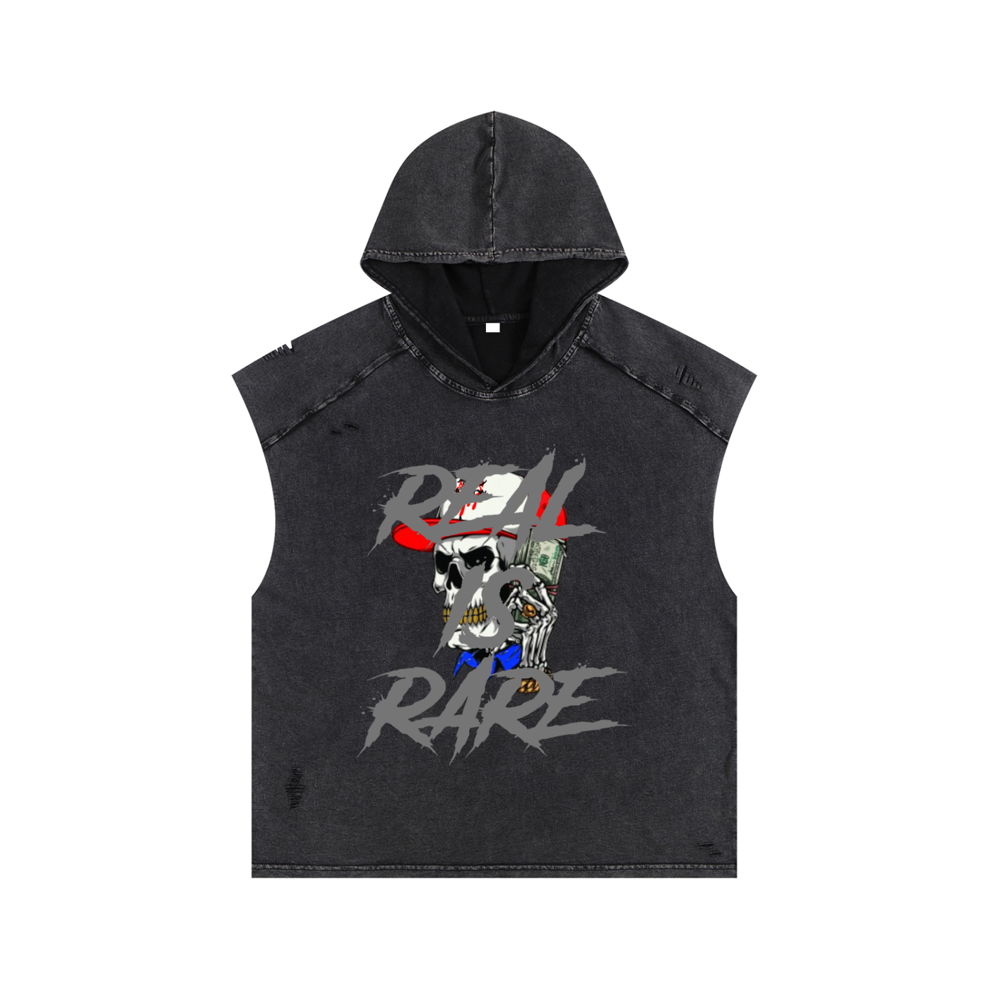 Snow Washed Boxy Hooded Tank Top
