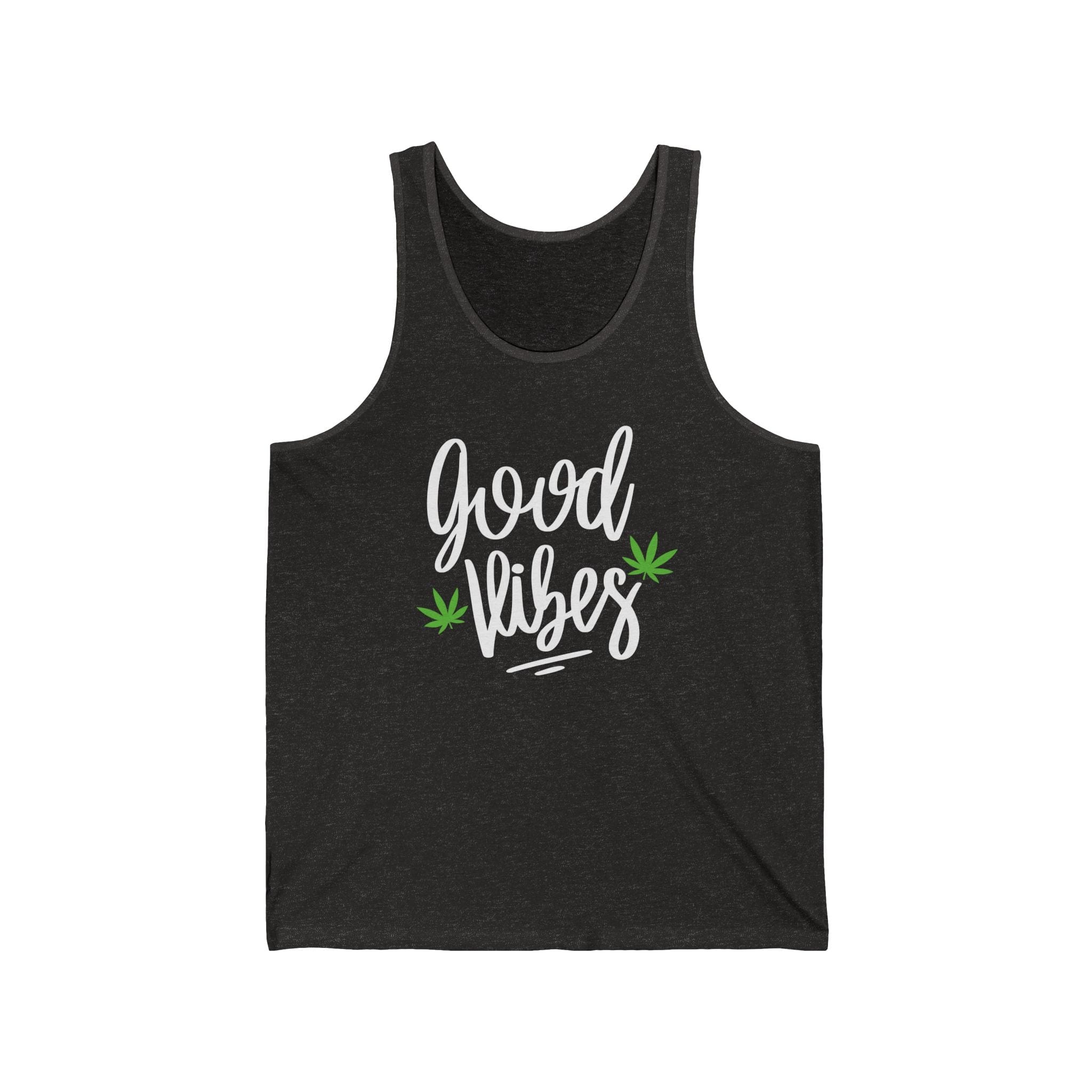 Good Vibes Marijuana Leaf Jersey Tank Top