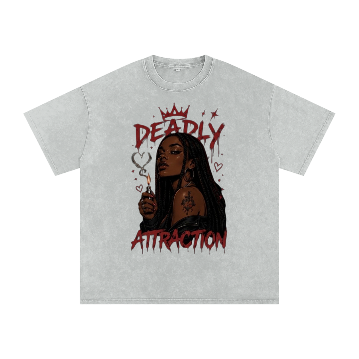 Snow Washed Oversized Cotton T-Shirt