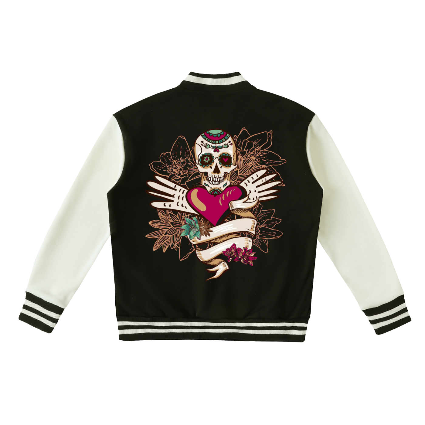 Two-Tone Fleeced Varsity Jacket