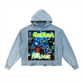 Vintage Washed Frayed-Hem Hoodie