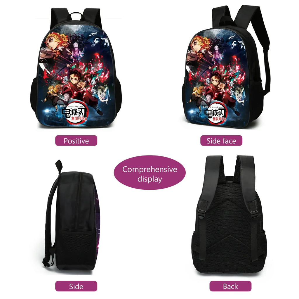 Demon Slayer Backpack: Nezuko 3-Piece Schoolbag Set