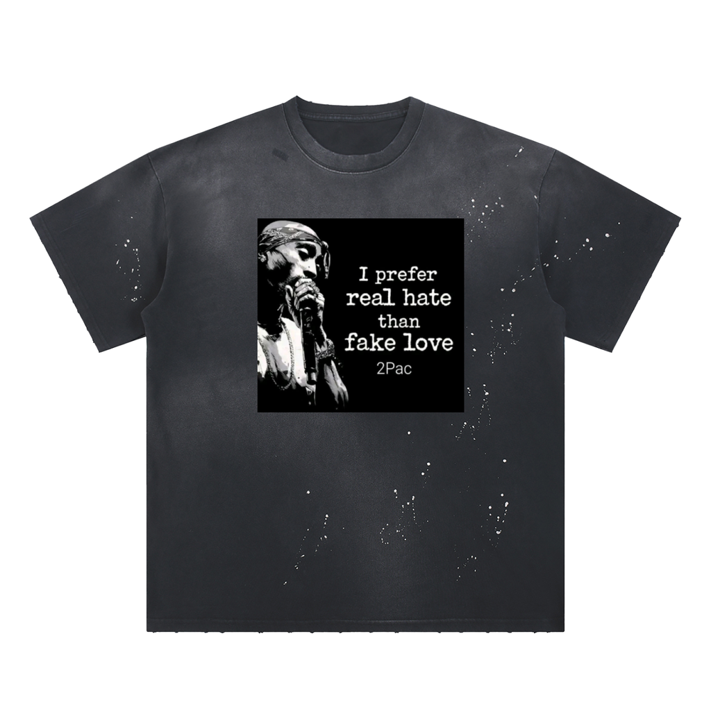 Hand-Frayed Sunfade Paint Splatter T-Shirt