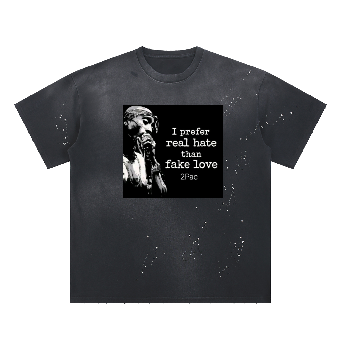 Hand-Frayed Sunfade Paint Splatter T-Shirt
