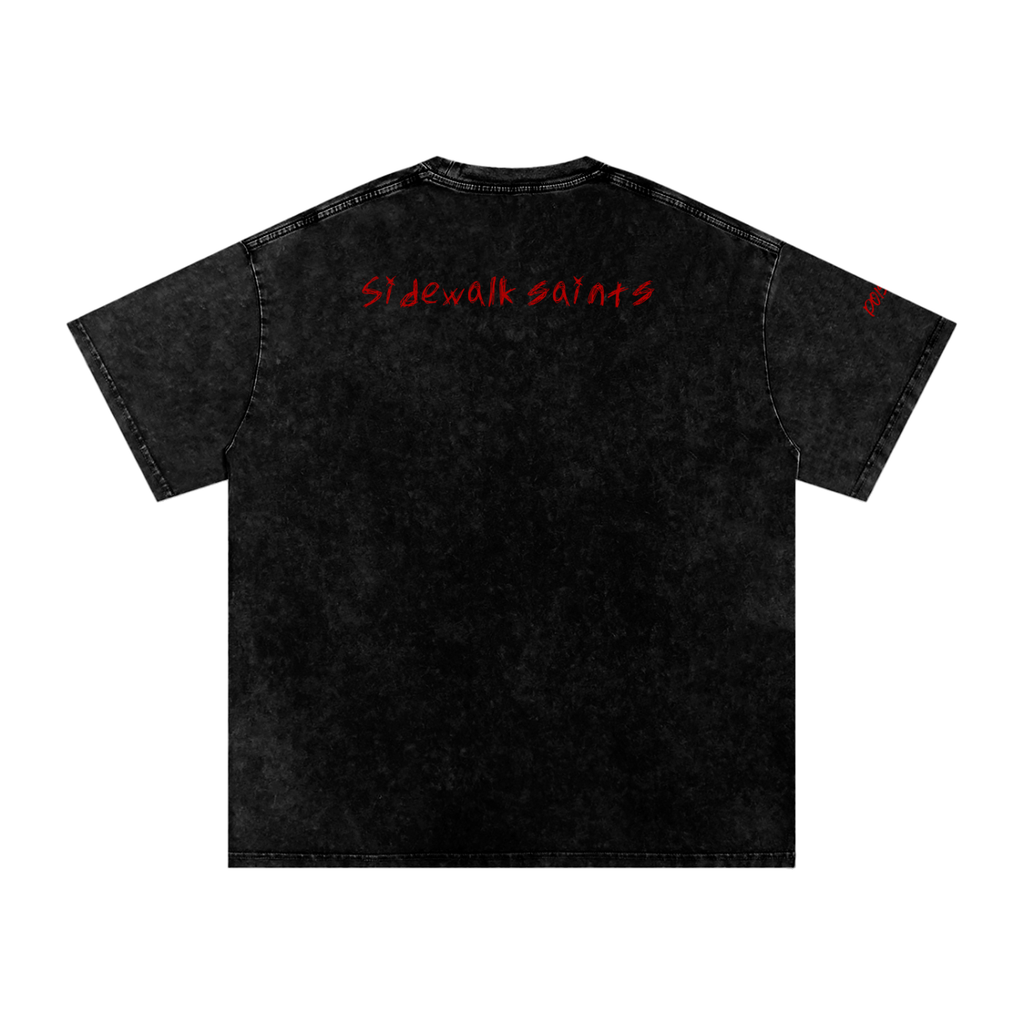 Snow Washed Oversized Cotton T-Shirt