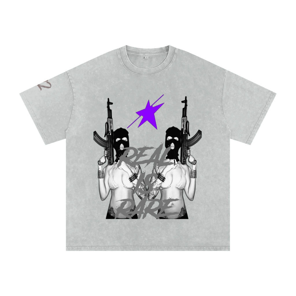 Snow Washed Oversized Cotton T-Shirt
