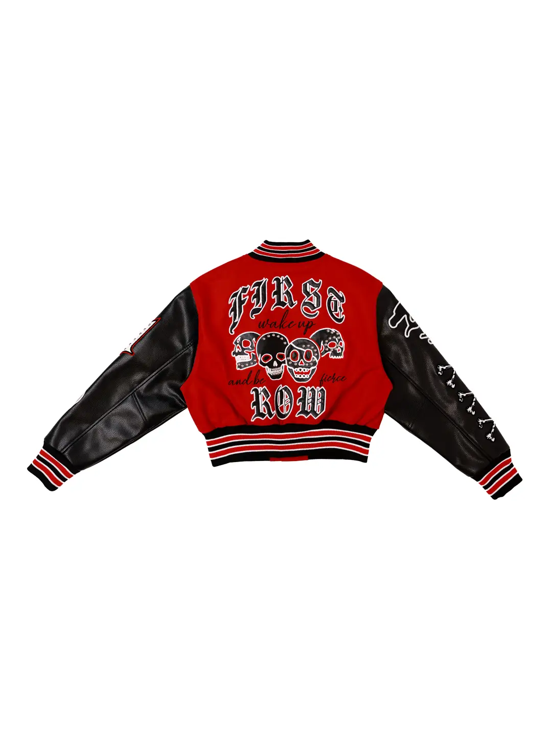 Wake Up and Be Fierce Varsity Jacket {Vegan Leather Sleeves}